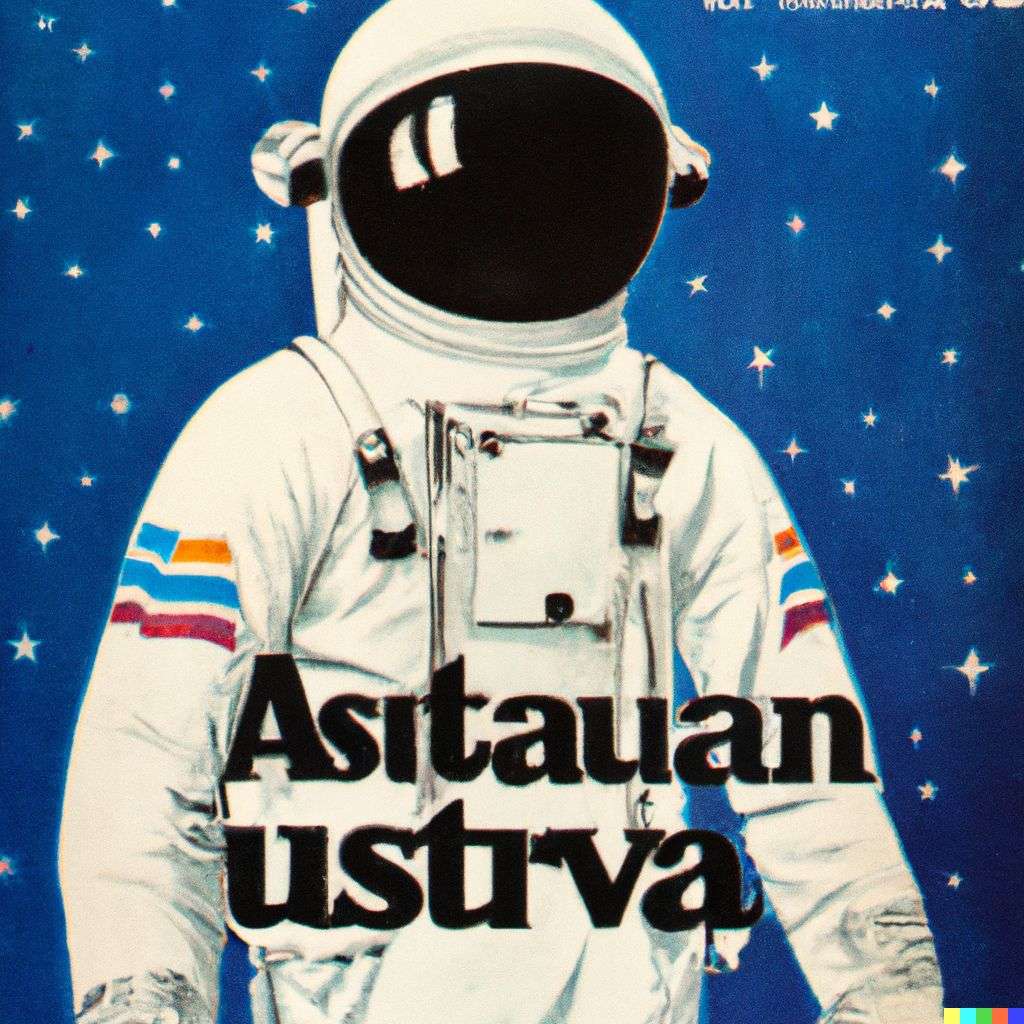 an astronaut, advertisement from the '70s